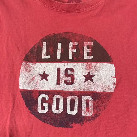 Life is Good Men's Red Short Sleeve Crusher Tee - Size XL - Gorpcore Classic Fit - Picture 3 of 8